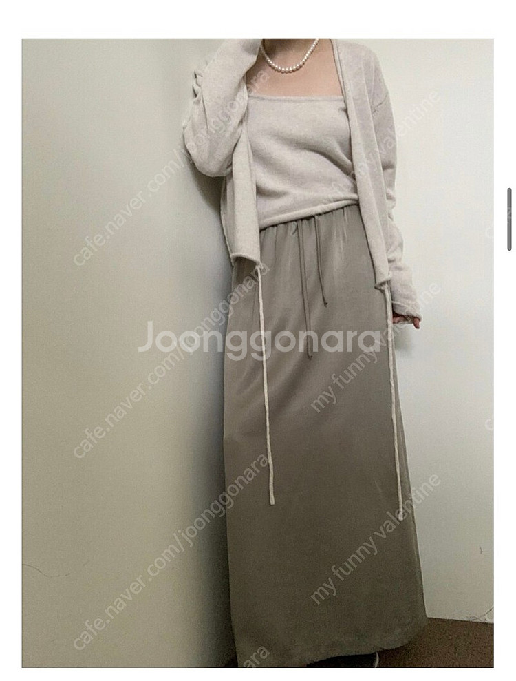 베러파트 브론즈 실크 스커트/ 카키/가격내림--0