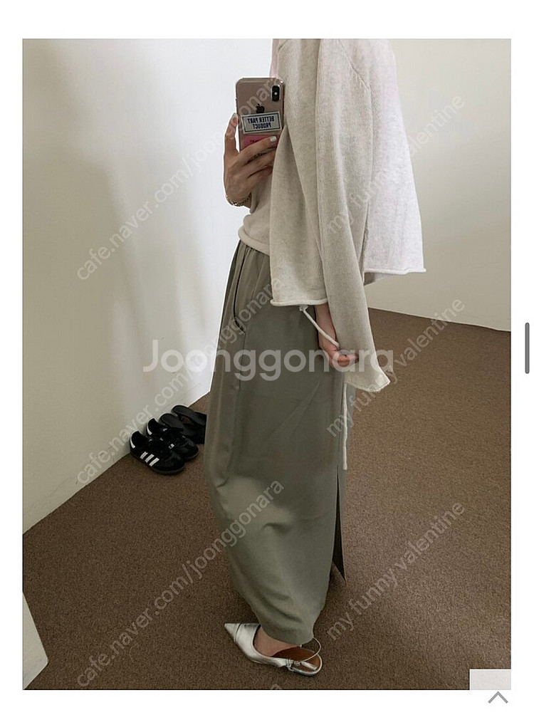 베러파트 브론즈 실크 스커트/ 카키/가격내림--1