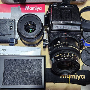 마미야RB67 proSD, K/L렌즈2개,SD용 폴로라이드필름백 HP701,후레쉬,가방.