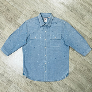 [95] 리바이스 매장판 빈티지워싱 7부 하늘색 셔츠