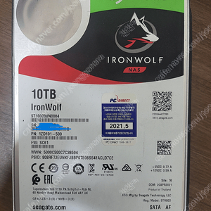 SEAGATE IRONWOLF 10TB HDD판매합니다 씨게이트