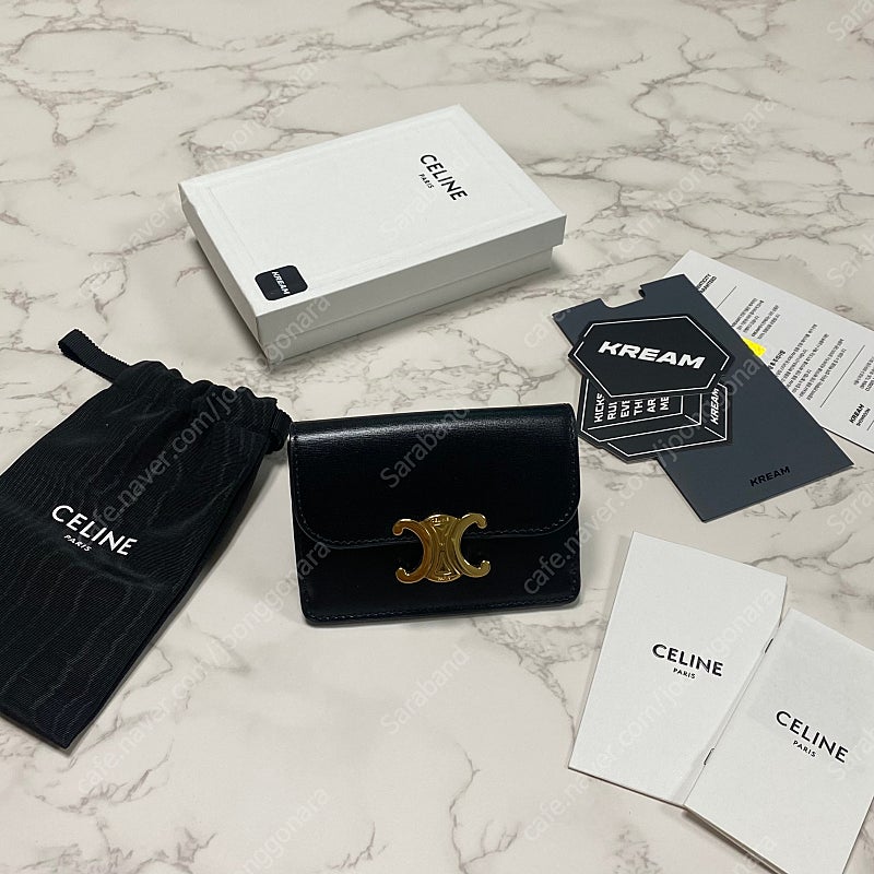 셀린느 카드지갑 카프스킨 플랩 카드홀더 블랙 정품 풀박스 크림구매
