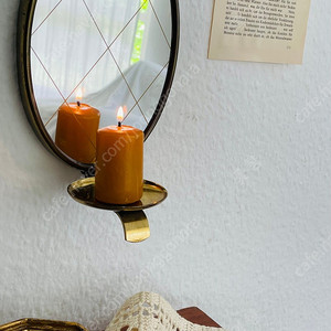 독일 빈티지 벽 거울 & 촛대홀더 캔들받침 레트로 거울 미드센츄리모던