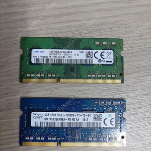 노트북 램 4GB 1Rx8 PC3L-12800s 2개