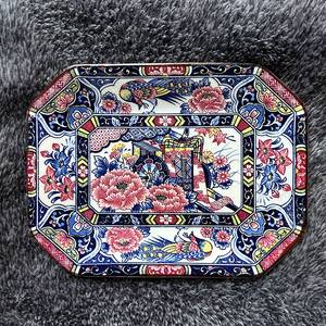 빈티지 일본 꽃가마문 사각 플레이트 디저트 도자기 접시 팝니다