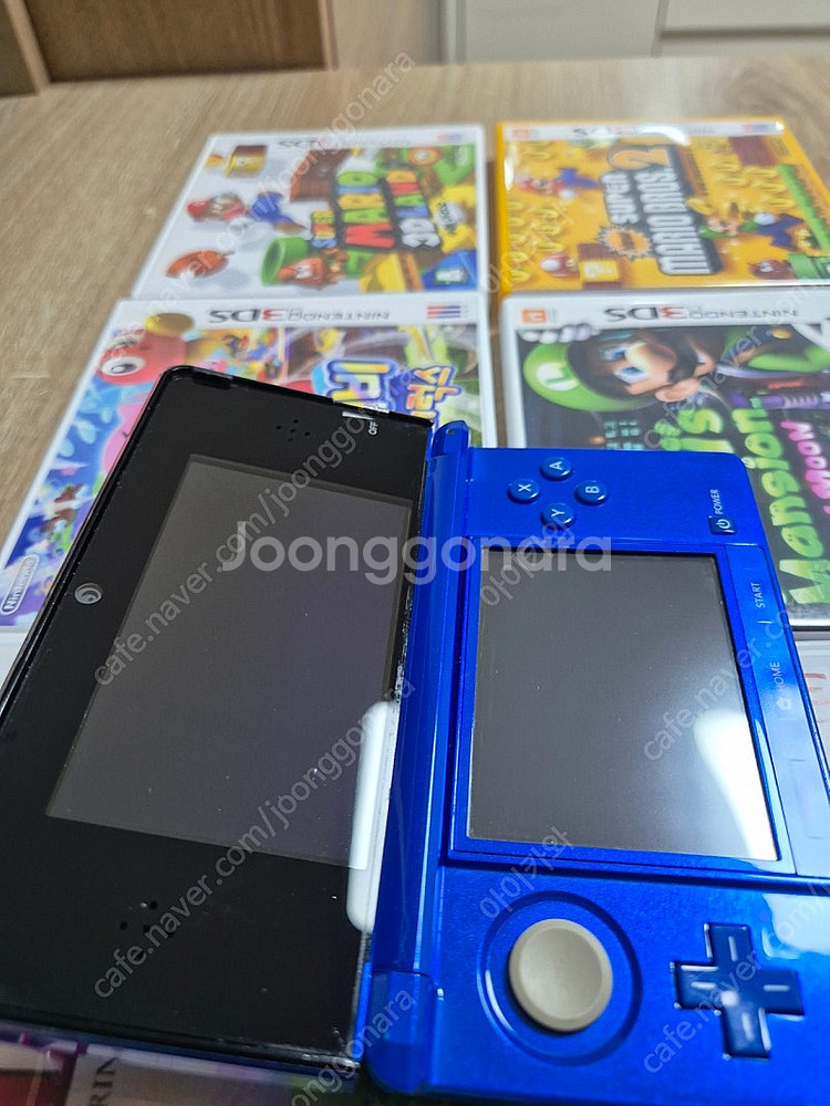 닌텐도 3DS 정발 블루,게임팩 9개 일괄--2