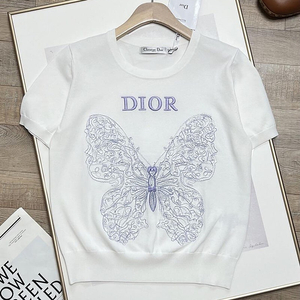 디올(DIOR) 파스텔 미드나잇 블루 Butterfly Around the World 반팔