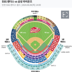 6월6일 ssg VS 삼성 스카이탁자석 4연석 양도