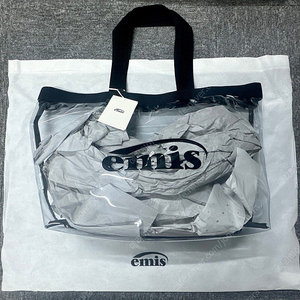 [정품 새상품] emis 이미스 클리어 빅 토트백 가방 투명 블랙가방 (CLEAR BIG TOTE BAG)