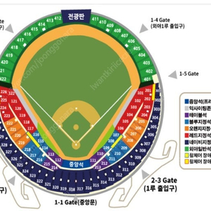 6월 1일 두산 LG 중앙네이비석 316블럭 6열 4연석, 중앙네이비석 318블럭 4열 4연석