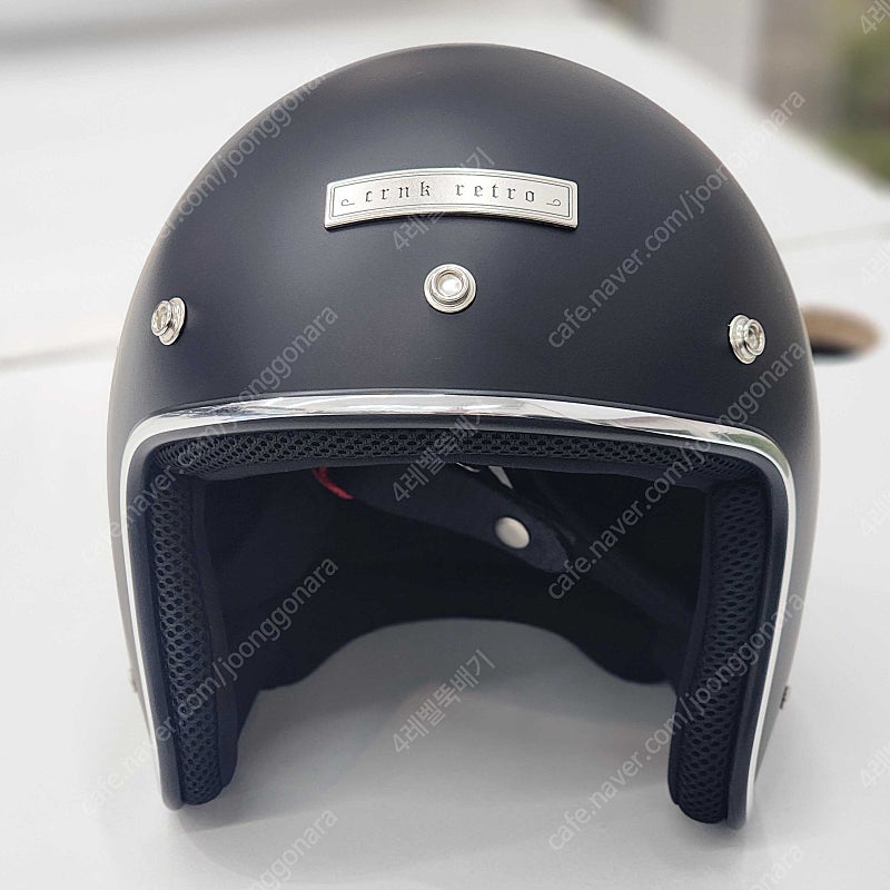 CRNK 크랭크 오토바이 헬멧 레트로 오픈페이스 헬멧 블랙 L