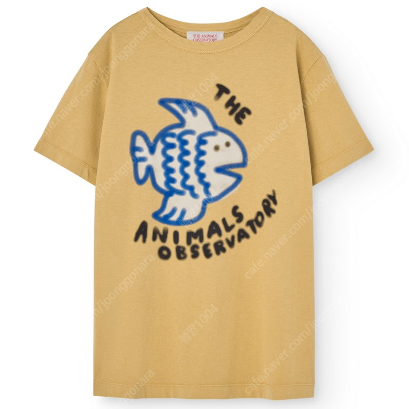 (새상품, 정품) pre24aw 타오 스프레이 콜렉션 빅 루스터 티셔츠, 브라운 피쉬 8y, 10y