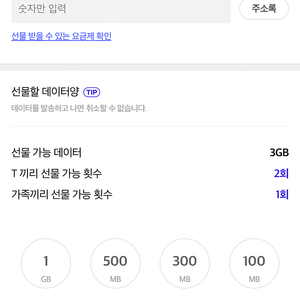 Skt 데이터 2기가 3000원 판매합니다 바로전송가능