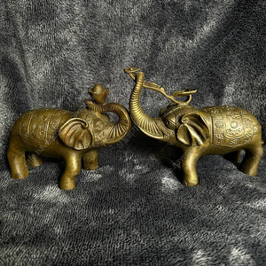 황동 신주 코끼리 부부 커플 장식품 재물운 풍수 팝니다