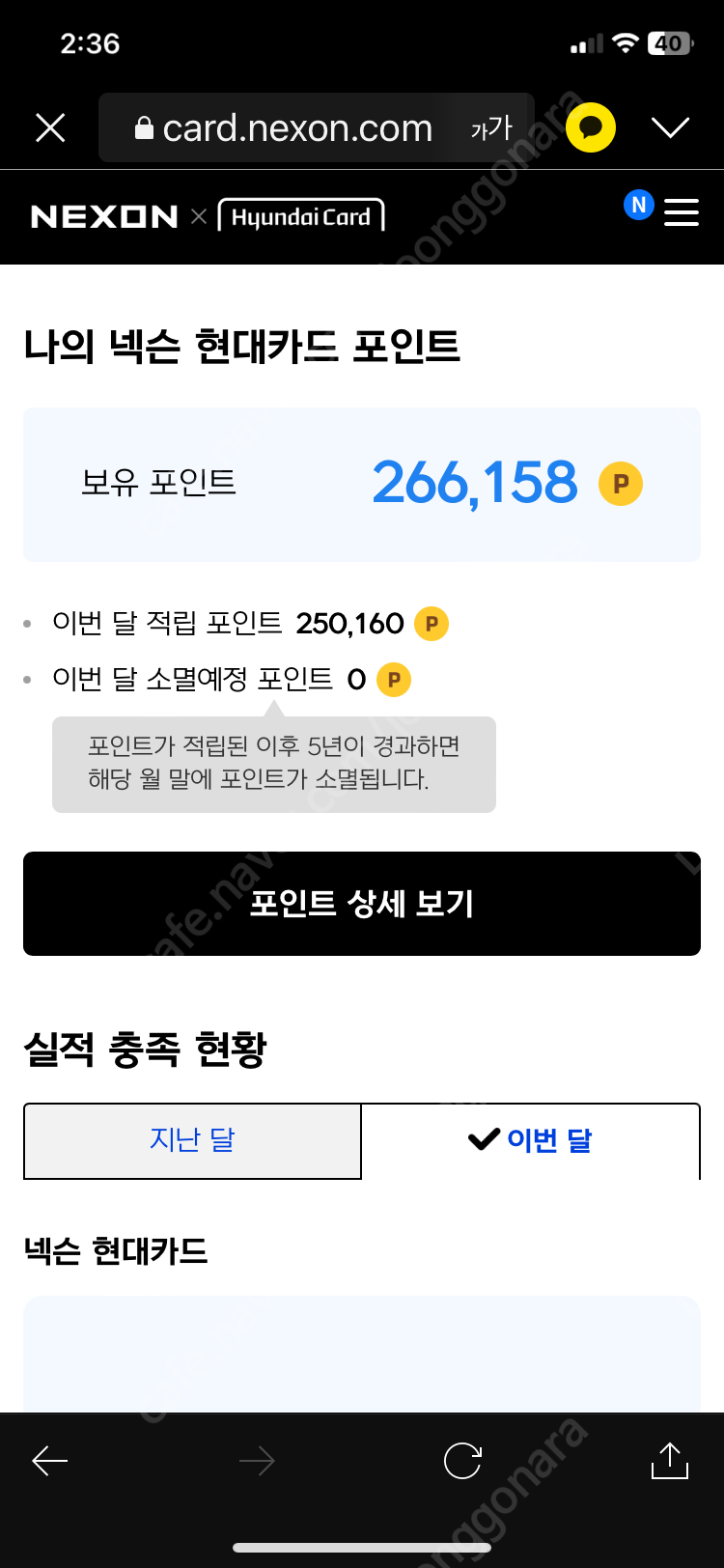 넥슨캐시 266000포인트 (89% 이하)