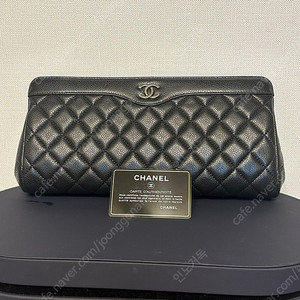 샤넬 클러치 CHANEL Metallic Caviar Quilted Clutch Dark Silver