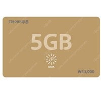 SKT T데이터쿠폰 5GB, 2GB, 1GB, 500MB 판매 (표준요금제에도 사용가능, 사용기한 1년)