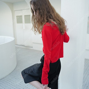 르917 le917 le17septembre 코튼 블렌드 니트 탑 레드 COTTON BLEND KNIT TOP RED 새상품