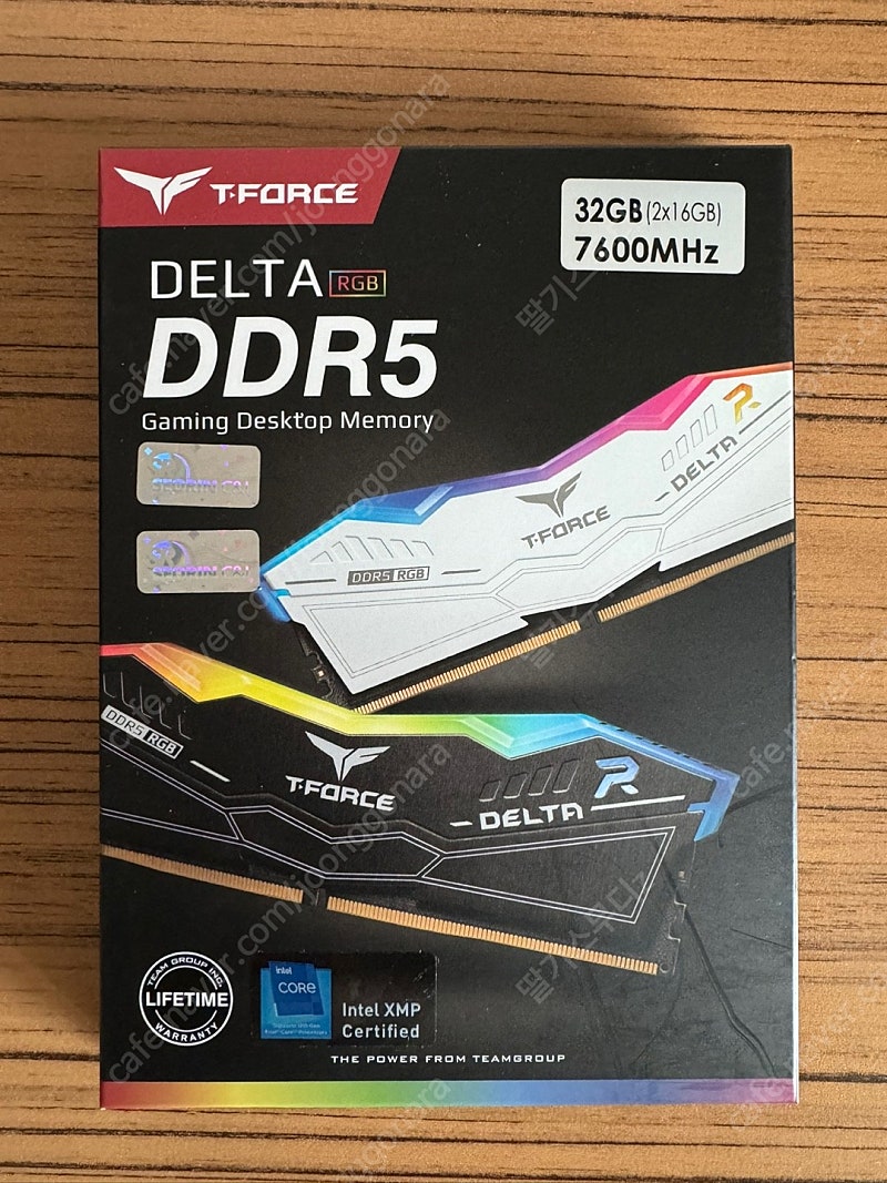 TeamGroup T-Force DDR5-7600 CL36 Delta RGB 화이트 패키지(32GB(16Gx2))