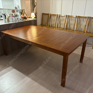 바네스데코 대형원목 테이블 식탁 데스크 2000x1100+원목의자6개