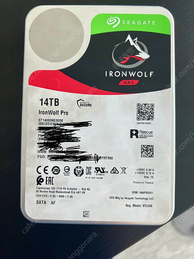 시게이트 아이언울프 프로 Seagate IronWolf Pro (ST14000NE0008, 14TB), 3.5인치 하드