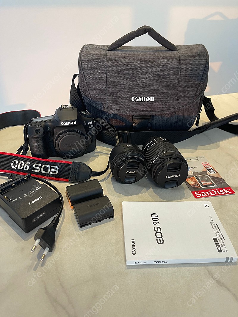 캐논 카메라 DSLR 90D 바디+렌즈2개