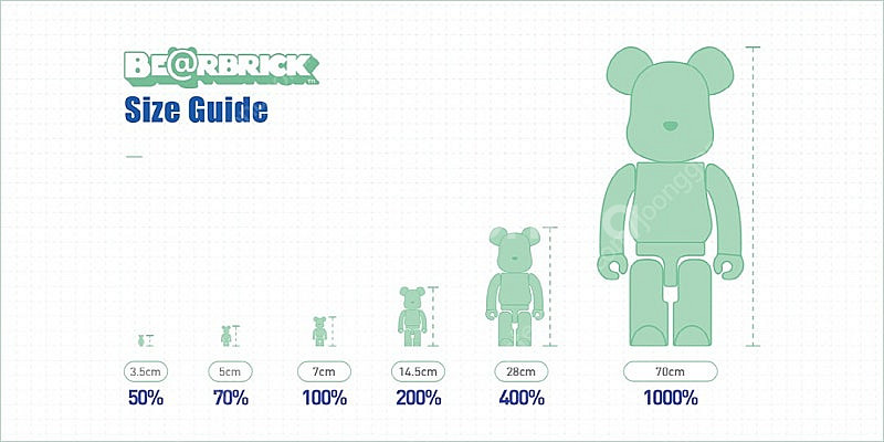 베어브릭 400%+100% 오아시스 화이트 크롬--2