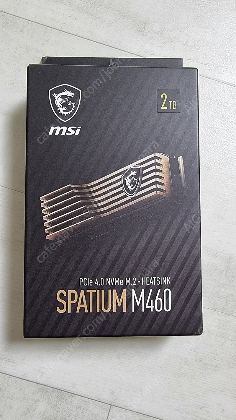 MSI SPATIUM M460 NVMe 4.0 2테라 방열판 모델 판매합니다.