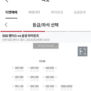 6/4일 SSG vs 삼성 1루내야패밀리4연석