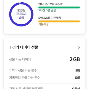 6월 SKT 데이터 2기가 판매합니다