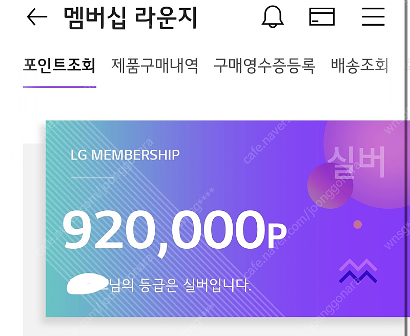 LG전자 멤버십 포인트 30만포인트 -> 26만원 판매