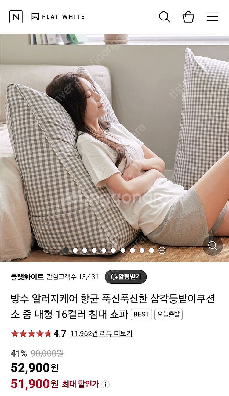 삼각 등받이쿠션 대형--3