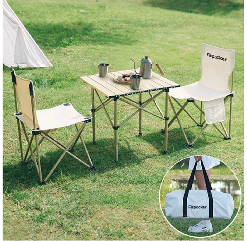 피트팩커 캠핑용 의자&테이블 세트 3Pcs