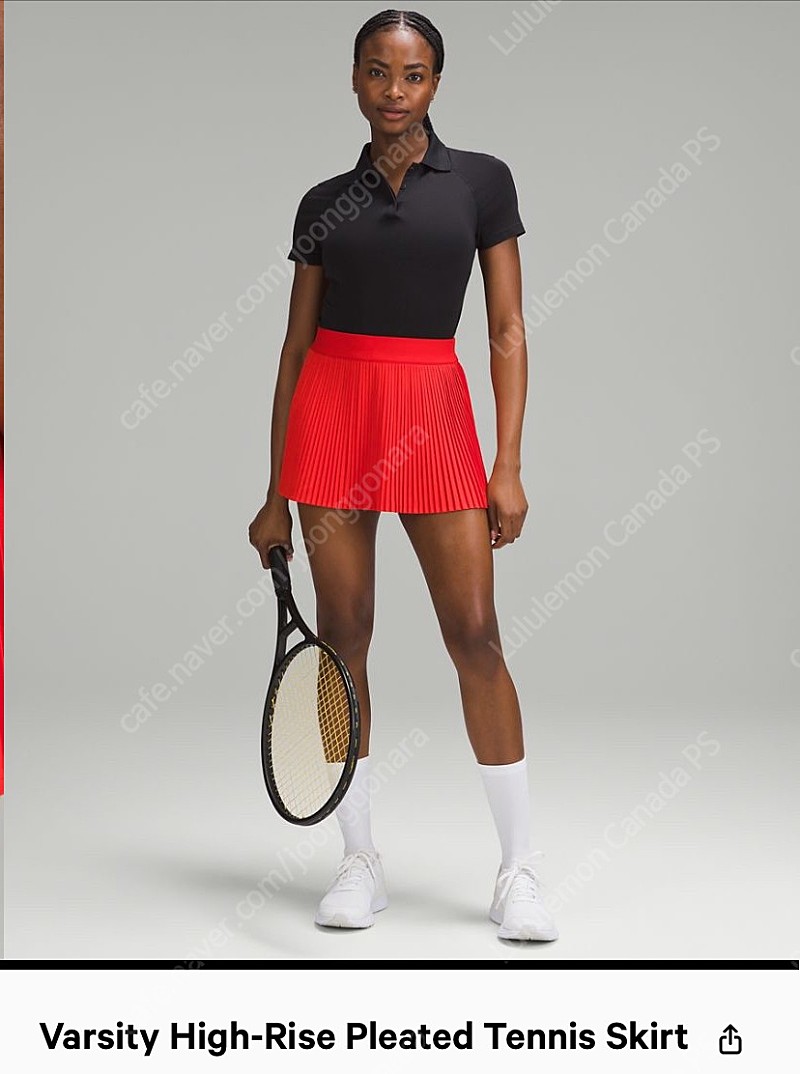 룰루레몬 테니스 스커트 [새상품] Varsity High Rise Pleated Tennis Skirt 레드 사이즈4