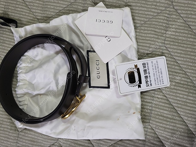 정품 구찌 GG버클 414516 가죽벨트 브라운 85 사이즈--0