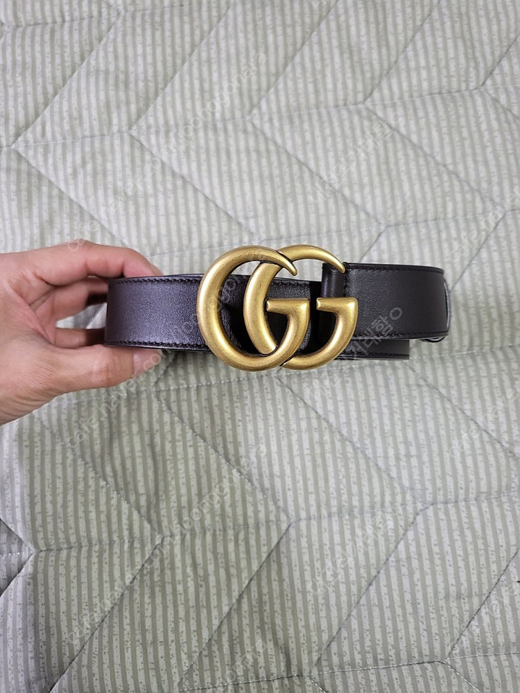 정품 구찌 GG버클 414516 가죽벨트 브라운 85 사이즈--1