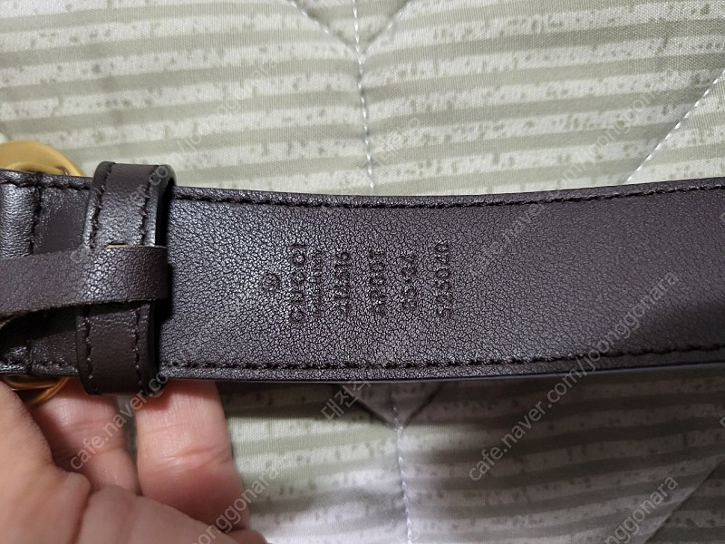 정품 구찌 GG버클 414516 가죽벨트 브라운 85 사이즈--3