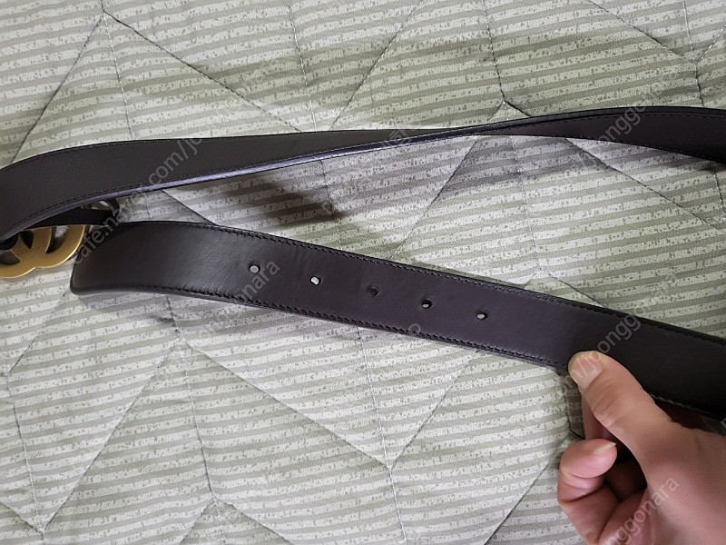 정품 구찌 GG버클 414516 가죽벨트 브라운 85 사이즈--4