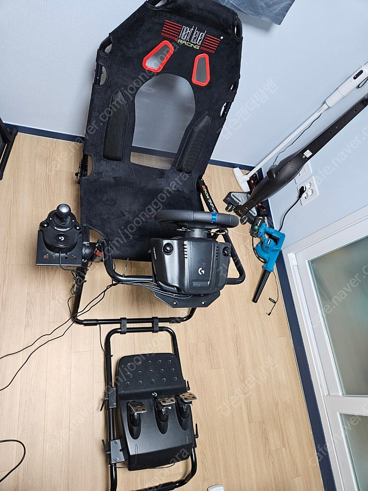 로지텍 G923 레이싱휠+ 쉬프터 + 레이싱 시트 세트--1