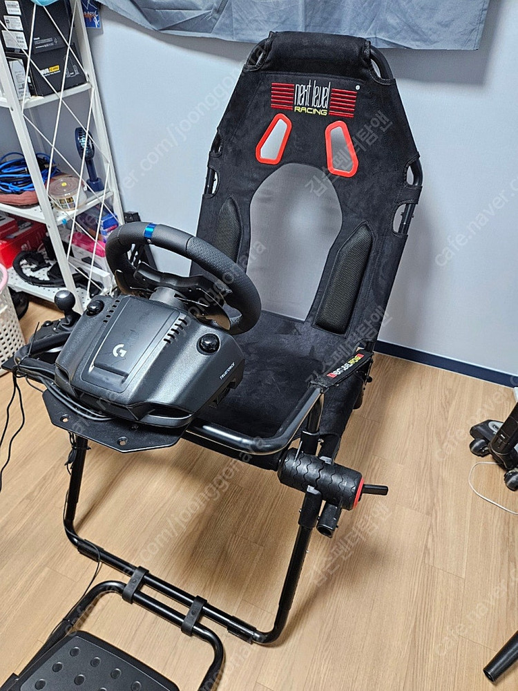 로지텍 G923 레이싱휠+ 쉬프터 + 레이싱 시트 세트--4
