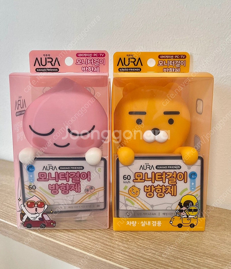 1+1 카카오 모니터걸이 차량용 방향제 라이언&어피치--0