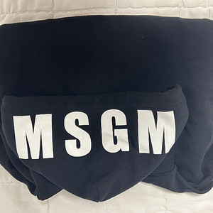 MSGM 빅로고 후드 티셔츠 남성 XL 블랙