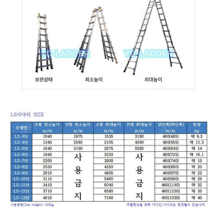 신양 LS 사다리 9단 이중 높이조절 A형 안전 알루미늄 접이식사다리 + 전도방지대