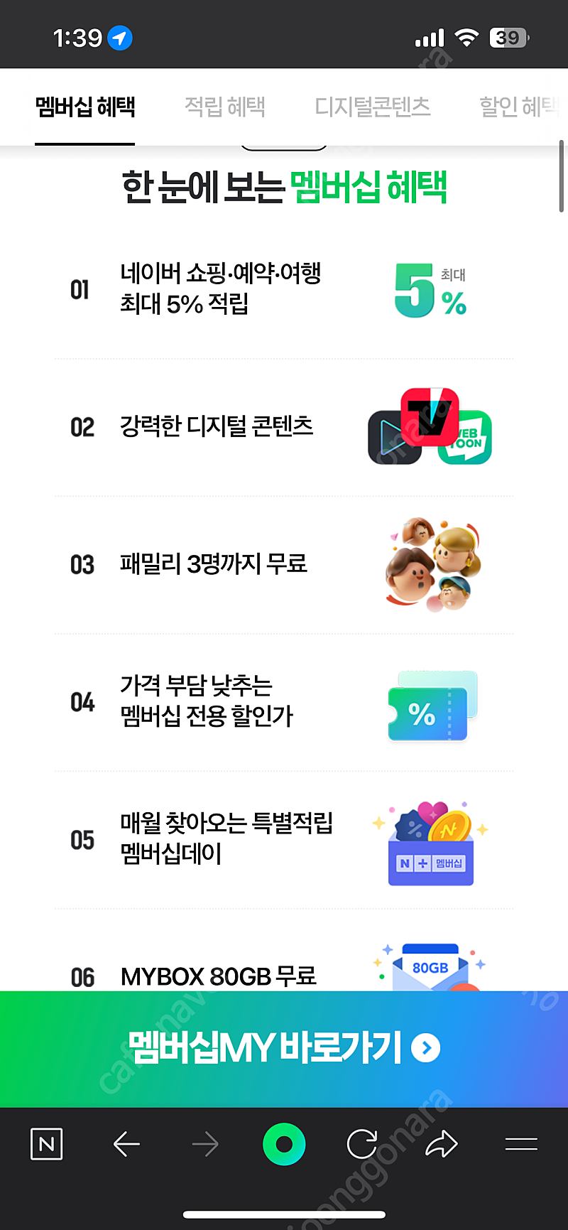 네이버 멤버쉽 1년 2명 모집 7/14시작