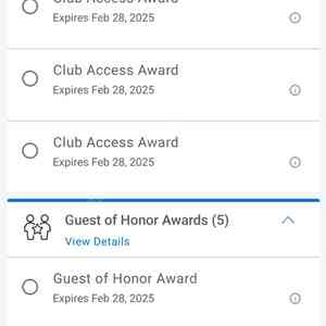 하얏트 hyatt 어워드 Guest Of Honor(GOH), Club Access Award(CAA) 판매합니다.