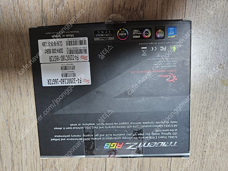 램 팜니다 G.skill Tridentz Rgb 32gb 3200 cl16 . Ram 8gb×4 [ddr4]