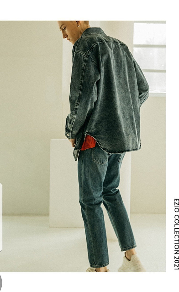 택포]이지오 옴므 워싱 데님 셔켓(자켓)--8