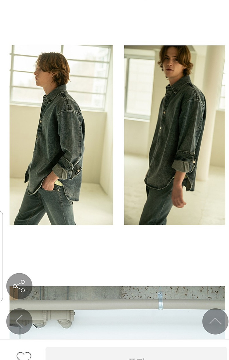 택포]이지오 옴므 워싱 데님 셔켓(자켓)--9