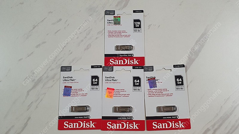 샌디스크 USB 메모리 3.0 SDCZ73 128기가 1개, 64기가 3개