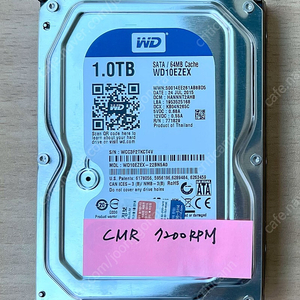 WD Blue HDD 1TB 500GB